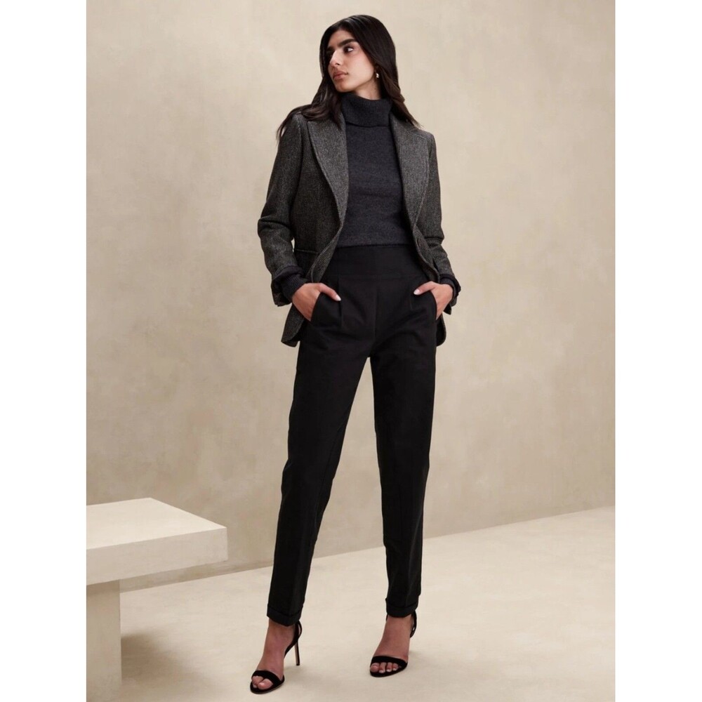 New Banana Republic High Rise Tapered Equestrian Riding Pants 8 Tall Black NWOT